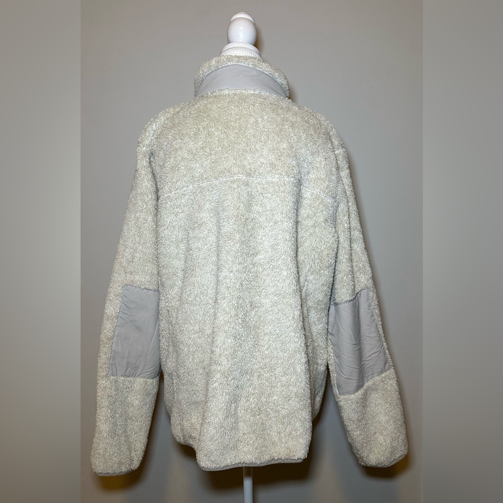 L.L. Bean High Pile Fleece Jacket cream white plus size 3X warm cozy thick‎ zip - Picture 5 of 15